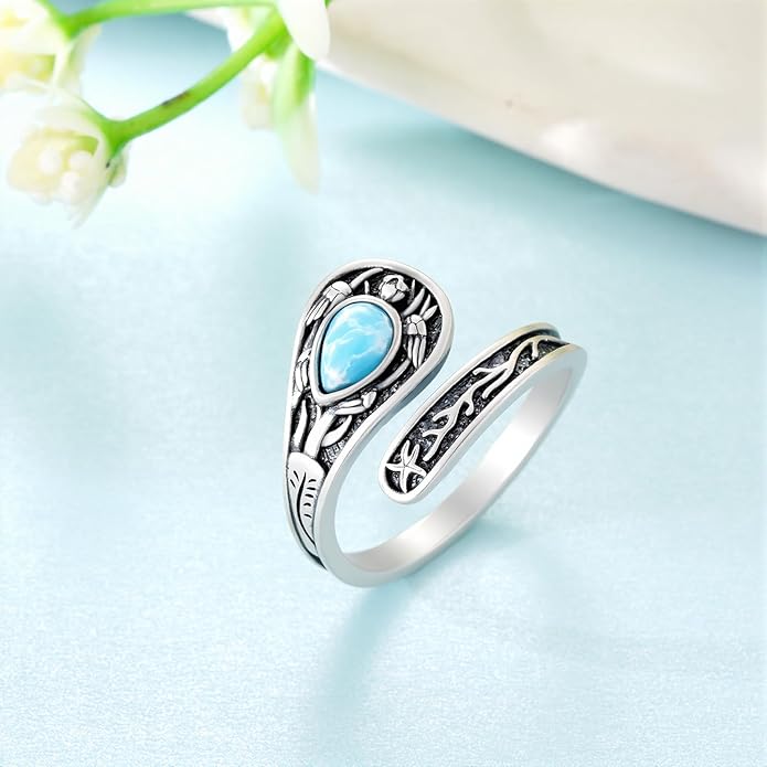 Spoon Rings for Women 925 Sterling Silver Mushroom/Phoenix/Snake/Cardinal/Octopus/Tree of Life/Sunflower/Highland Cow/Dragonfly/Dragon/Horse/Sea Turtle/Frog Rings