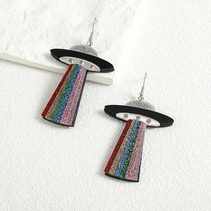Madison Tyler 80s 90s Earrings for Women | Fun UFO Alien Earrings Space Earrings for Women