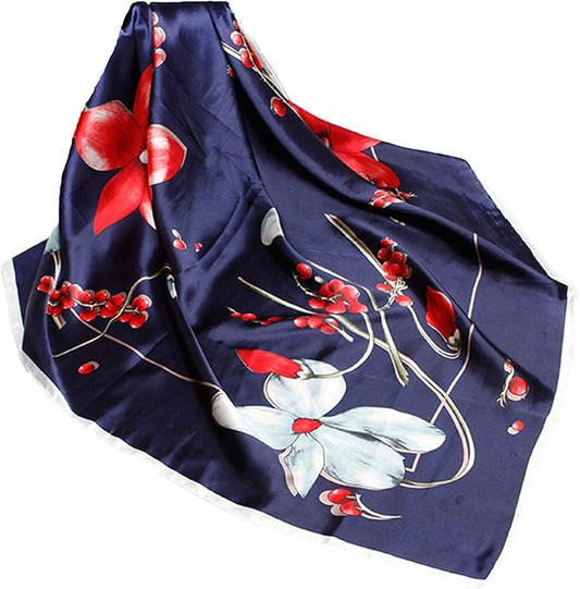 Wander Agio Silk Feeling Head Scarf Womens Fashion Printing Scarves Pattern Square Satin Face Headscarf