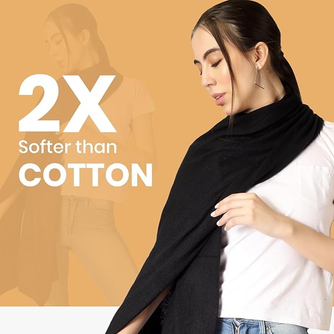 ROSERA Cashmere 100% Cashmere Knitted Wrap Pashmina Shawl Extra Large Scarf Stole for Women Travel