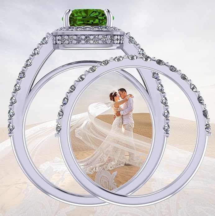 NANA Jewels Sterling Silver Engagement Rings for Women - Choose Simulated Morganite, Citrine, Aquamarine & More