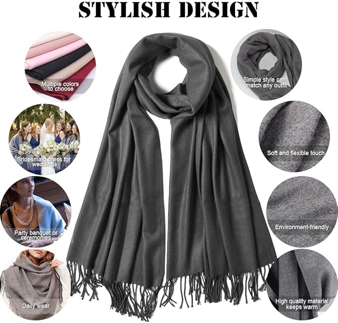 FURTALK Winter Scarf for Women Pashmina Shawl Wraps Soft Warm Fashion Blanket Scarves Gifts