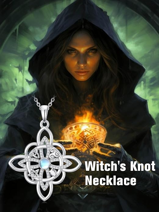 WINNICACA Christmas Gifts for Women Witches Knot Celtic Knot Necklace Sterling Silver Celtic Jewelry Protection Necklaces Irish Jewelry Birthday Gifts for Women Mom Wife Her