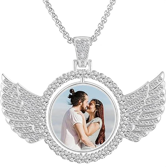 CLYLIFE Picture Necklace Personalized Photo,Custom Disc/Heart Pendant for Men Women Dad Mom Customized Necklace with Chain Photos Memorial Gifts for Mother's Day, Birthday, Anniversary