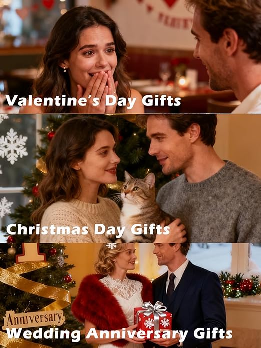 Zeuslia Double Birthstone Necklace Gifts for Wife - 925 Sterling Silver Sunflower/Rose/Crown Cross/Compass/Heart Pendant I Love You Necklace, Anniversary Birthday Gifts for Wife Girlfriend Mom Her
