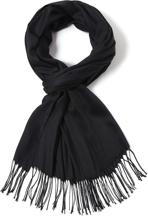 Cindy & Wendy Pashmina Shawls and Wraps Large Scarfs for Women Wedding Party Bridal Long Fashion Solid Shawl Wrap Fringes