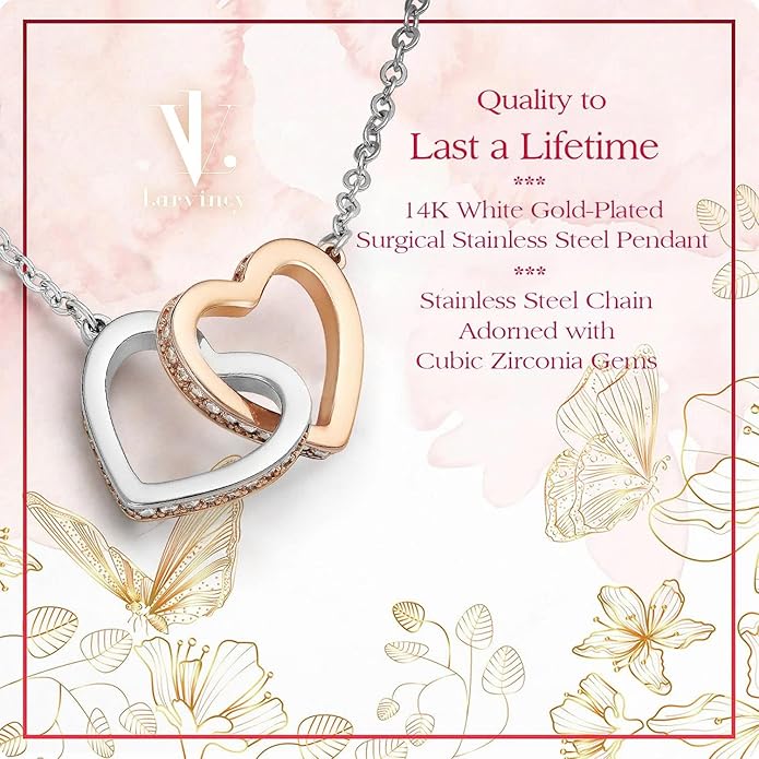 Larvincy To My Daughter Necklace From Dad With Heartfelt Message & Elegant Box, Gifts For Daughter From Father, Beautiful Jewelry Gift From Love Daddy On Graduation, Birthday, Wedding, Christmas