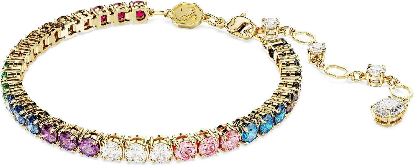 Swarovski Matrix Hoop Earrings, Bracelet, Tack Pin, Multicolored Crystals, Gold-Tone Finish