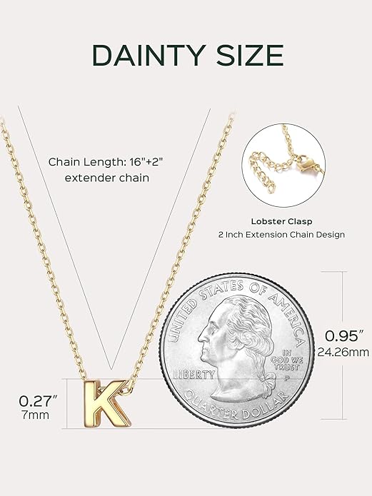 ChicSilver 925 Sterling Silver Initial Necklace for Women Dainty Letter Jewelry Personalized Gift