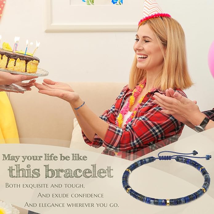 30th 40th 50th 60th 70th 80th Birthday Gifts for Women, Natural Stone Bracelet Birthday Gifts for Mom Daughter Grandma Sister Friends Coworker