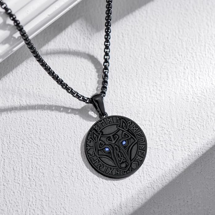 KoyeKei Viking Necklace for Men 925 Sterling Silver Viking Norse Pagan Jewelry Gifts for Women