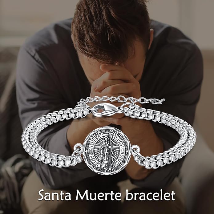 YFN Patron Saint Bracelet Sterling Silver Religious Protector Bracelet Jewelry Gift for Women Men