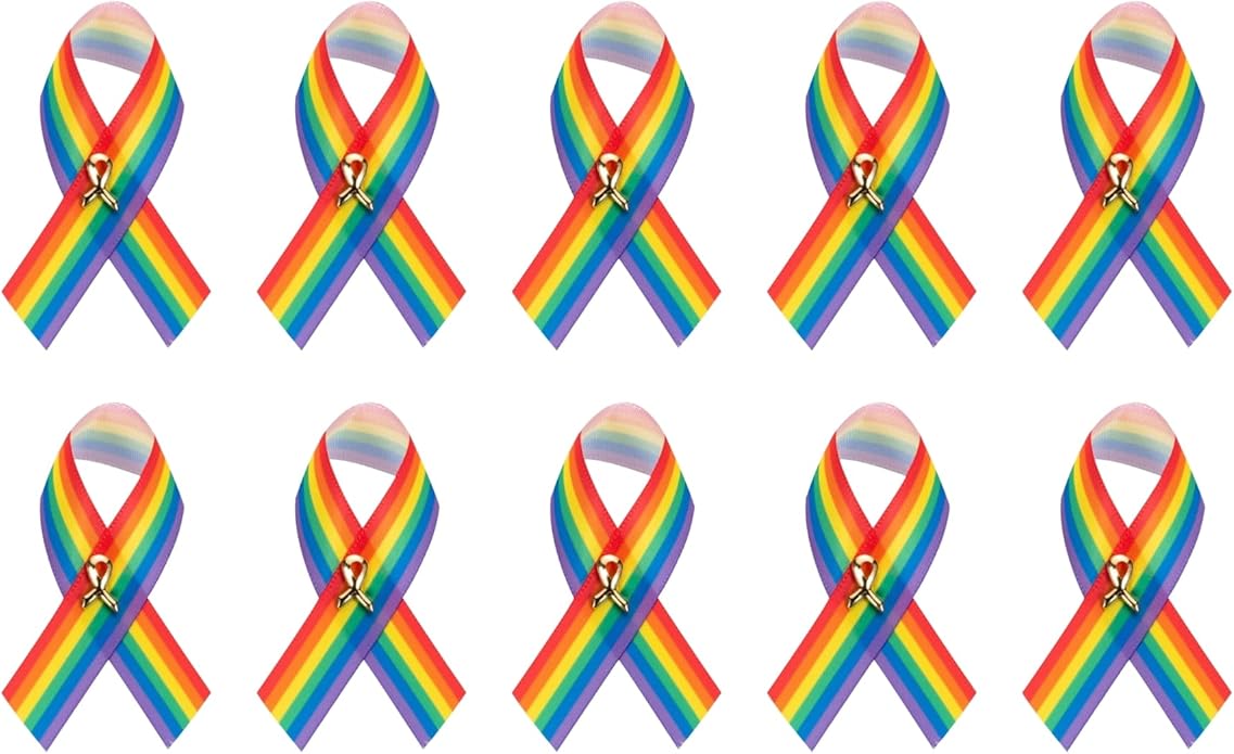 1/2/5/10/25/50/100pcs Satin Awareness Ribbon Pins (Pick your color), for Cancer & Disease Awareness, Bulk Quantities for Fundraising, Events, Gift Giving