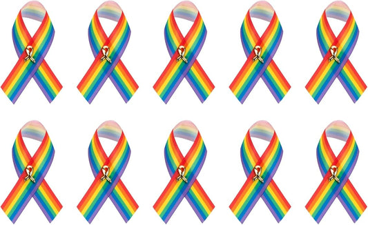 1/2/5/10/25/50/100pcs Satin Awareness Ribbon Pins (Pick your color), for Cancer & Disease Awareness, Bulk Quantities for Fundraising, Events, Gift Giving