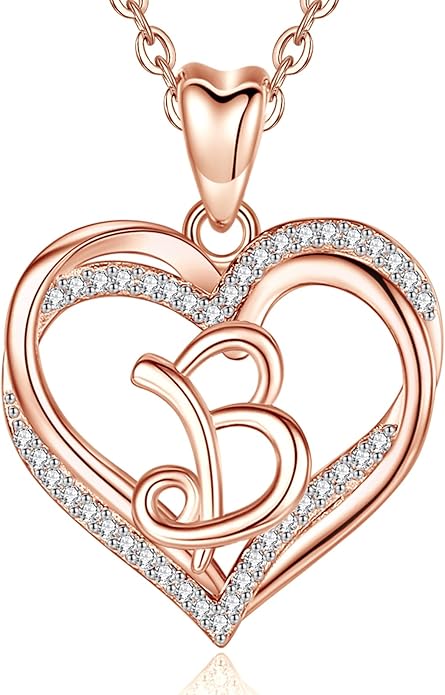 INFUSEU Unique Initial Necklaces for Women Girls Small Heart Letter Jewelry, Meaningful Personalized Gifts
