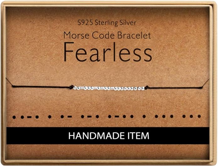 Monily Inspirational Gifts for Women Morse Code Bracelets for Women Funny Bracelet for Friend Funny Gift for Women Sterling Silver Bracelet for Women