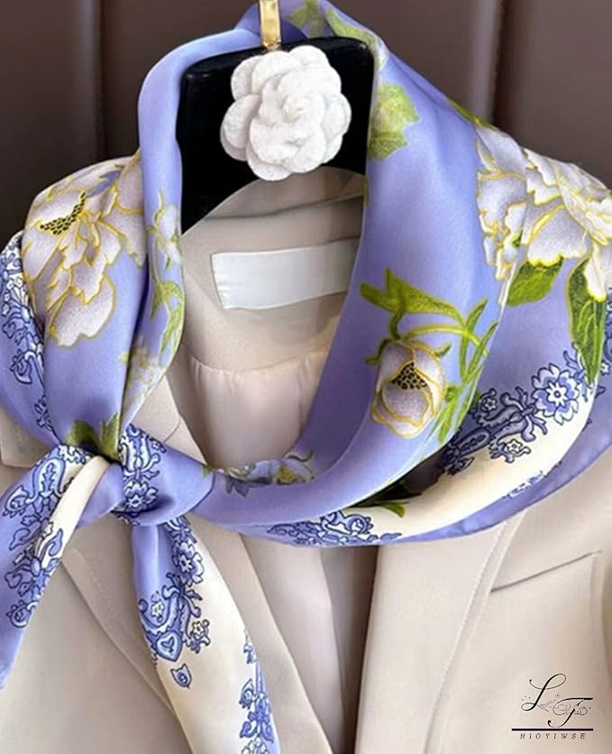 Hioyiwse Satin Bandanas Head Scarf For Women Hair Scarves Accessories Lightweight Fashion Wrap Neck Silk Sleeping Headscarf