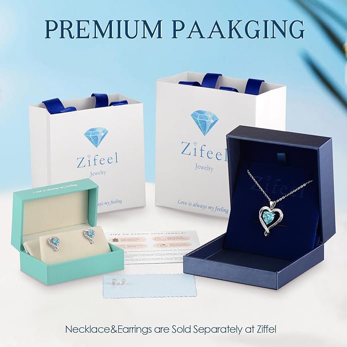 Earrings for Women, S925 Sterling Silver Rose Gold Birthstone Heart Studs Earring for Girlfriend Wife, Anniversary Birthday Christmas Valentines Mothers Day Gifts Jewelry for Women Wife Her Mom