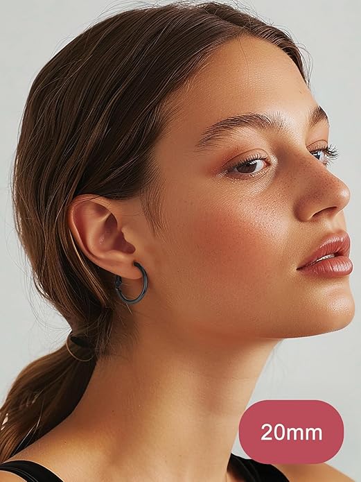 FOCALOOK 14K Gold Plated Lightweight Large Hoops| 2mm Thin Hoop Earrings for Women 30/40/50/70/100mm