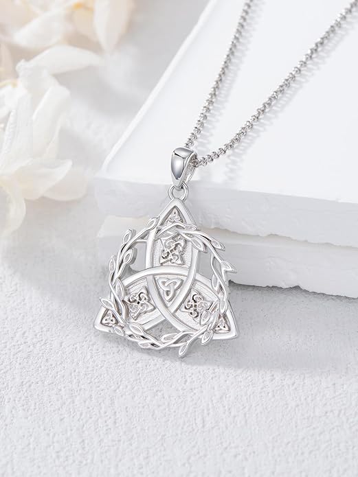 Seiyang 925 Sterling Silver Mustard Seed/Cross/Star of David/Triquetra Trinity Knot/Celtic/Claddagh Necklace Christian/Irish Jewelry Gifts for Women Mom Her