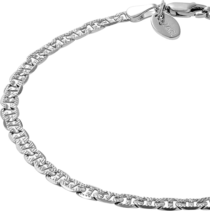 LIFETIME JEWELRY Womens Gold Anklet 4mm Mariner Link Chain Ankle Bracelet 24k Gold Plated