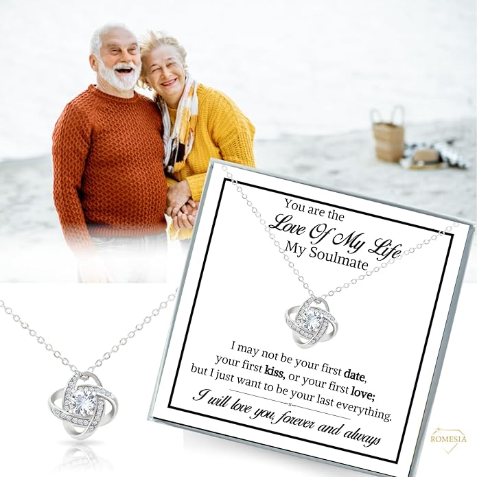 To My Soulmate Necklace For Women, Soul Mate Jewelry for Women, Future Wife Gifts, To My Wife Necklace from Husband, Gifts for Girlfriend, Pendant With Message Card