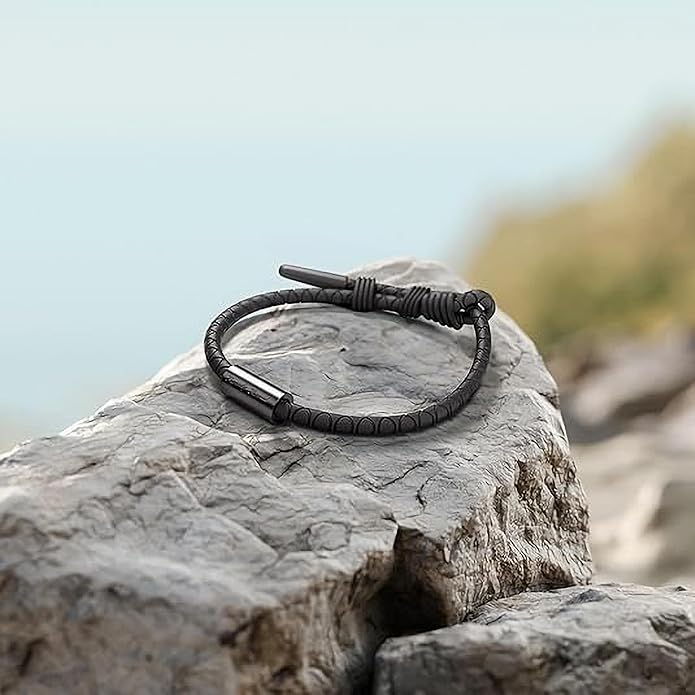 Rowdy Parrot The Driftwood FlexTech Adjustable Silicone Rope Bracelet: Waterproof, Sweatproof, Sunproof, Minimalist Surf, Golf Jewelry for Men - One Size Fits All