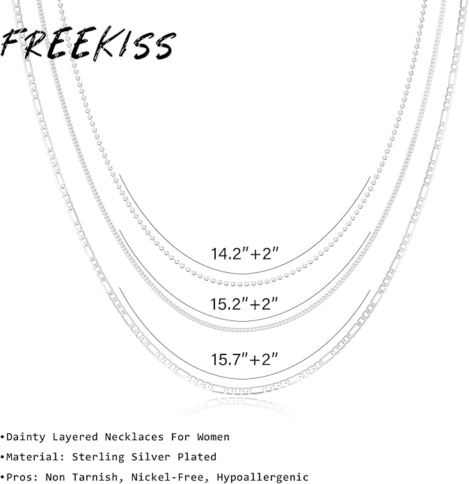 Freekiss Herringbone Necklace for Women,Dainty Gold Necklace,14k Gold Plated Snake,Gold Chain Choker Necklaces,Simple Gold Layered Necklaces,Gold Jewelry Gift for Women
