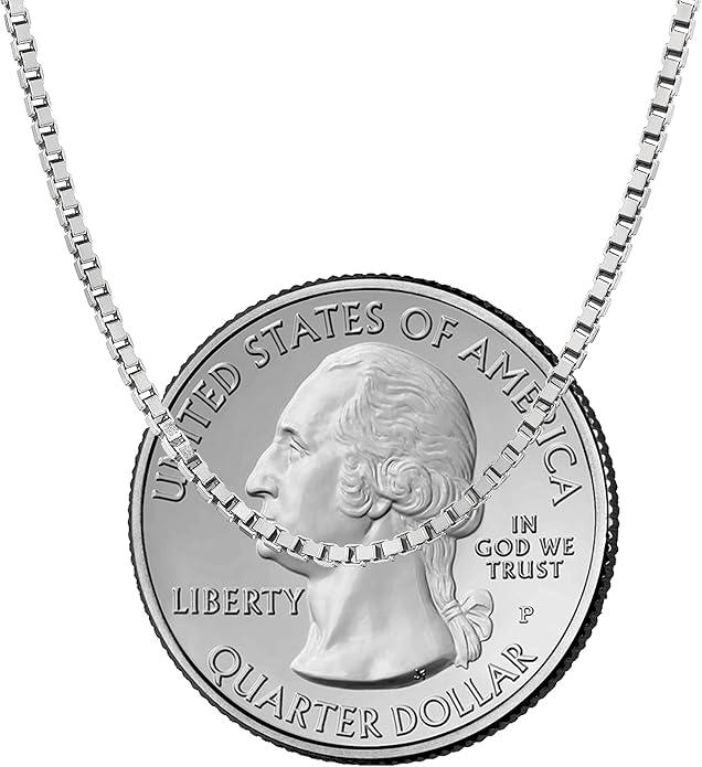 Savlano 925 Sterling Silver Solid 1.3MM Box Chain Necklace For Women & Men - Made in Italy Comes With a Gift Box