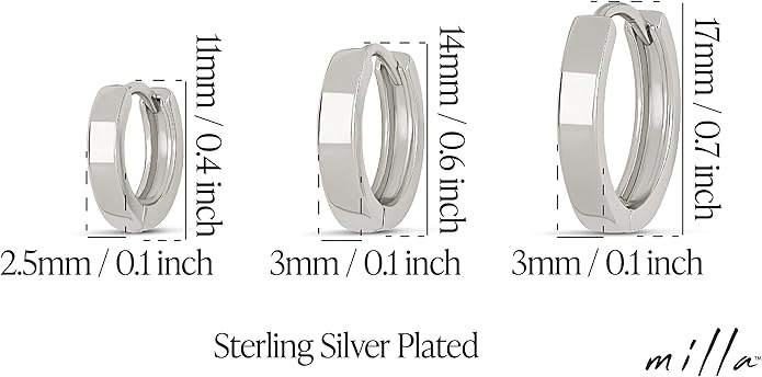 MILLA 14k Gold Huggie Earrings or Sterling Silver Huggie Earrings for Women Multipack & Individuals - Ear Huggers Earrings for Women Trendy Y2K Earrings, Preppy Earrings - Lightweight & Hypoallergenic