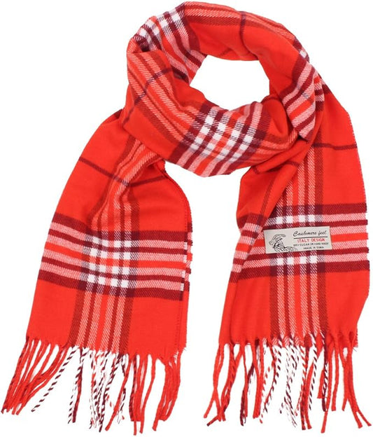 TZ Promise Tartan Plaid Cashmere Feel Classic Soft Luxurious Winter Scarf For Men Women