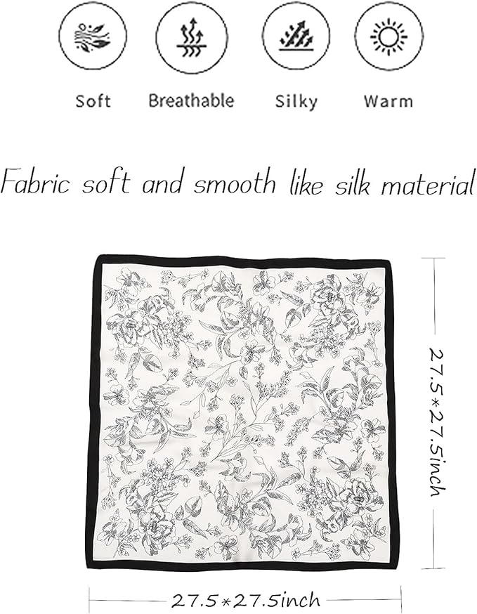 Hioyiwse Satin Bandanas Head Scarf For Women Hair Scarves Accessories Lightweight Fashion Wrap Neck Silk Sleeping Headscarf