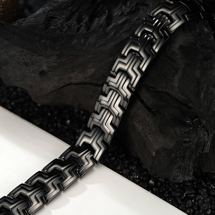 Men Bracelet Stainless Steel men black bracelet Link diamond silver bracelet blue particles jewelry Men chain Gift Boxes