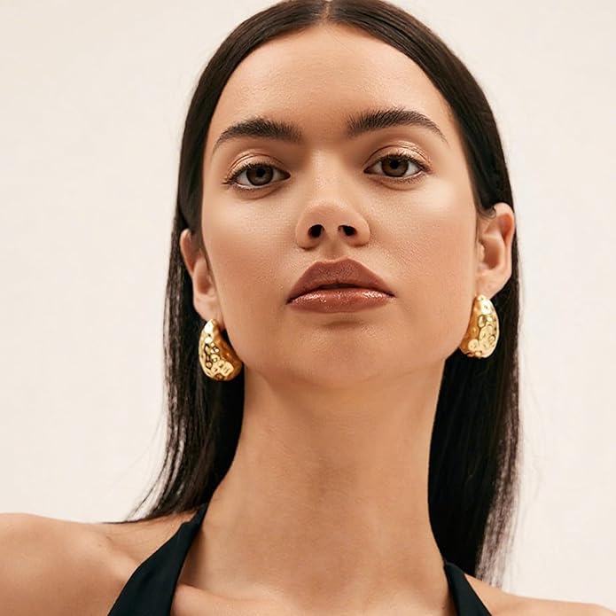 36 Pairs Gold Hoop Earrings Set for Women, Fashion Chunky Gold Hoop Earrings Multipack, Hypoallergenic Pearl Chain Twisted Statement Earring Pack for Birthday Party Jewelry