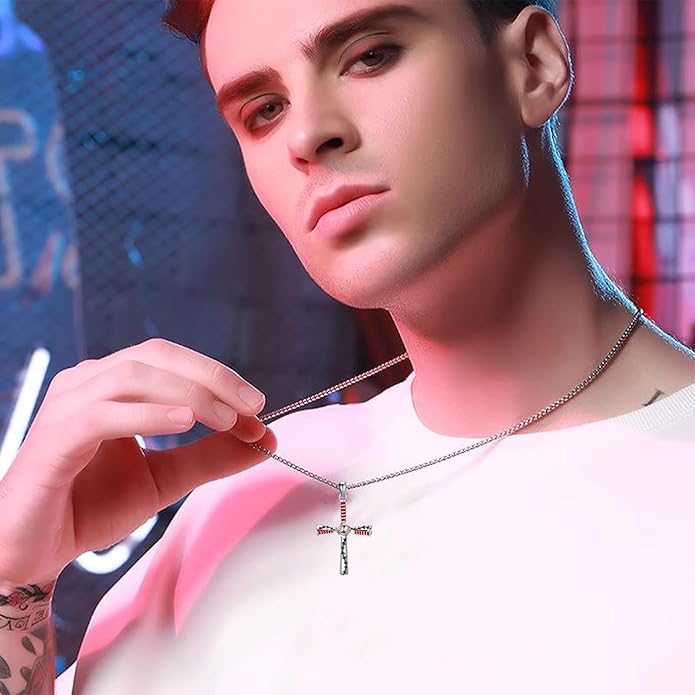 Taioiat Baseball Necklace for Men 925 Sterling Silver Sports Necklace Baseball Cross Necklace Jewelry Gifts for Women Men