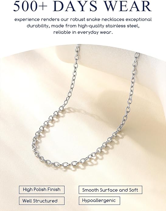 Suplight Stainless Steel Cable Chain Necklaces for Men Women 14K Gold/Black/Rose Gold Plated Cable Link Chains, 2mm Thin & Dainty & Sturdy Chains for Pendant 14"-30" Length