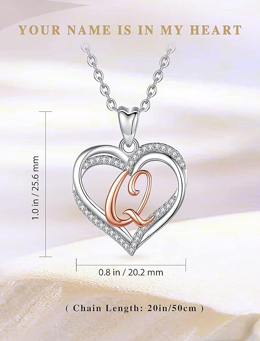 INFUSEU Unique Initial Necklaces for Women Girls Small Heart Letter Jewelry, Meaningful Personalized Gifts