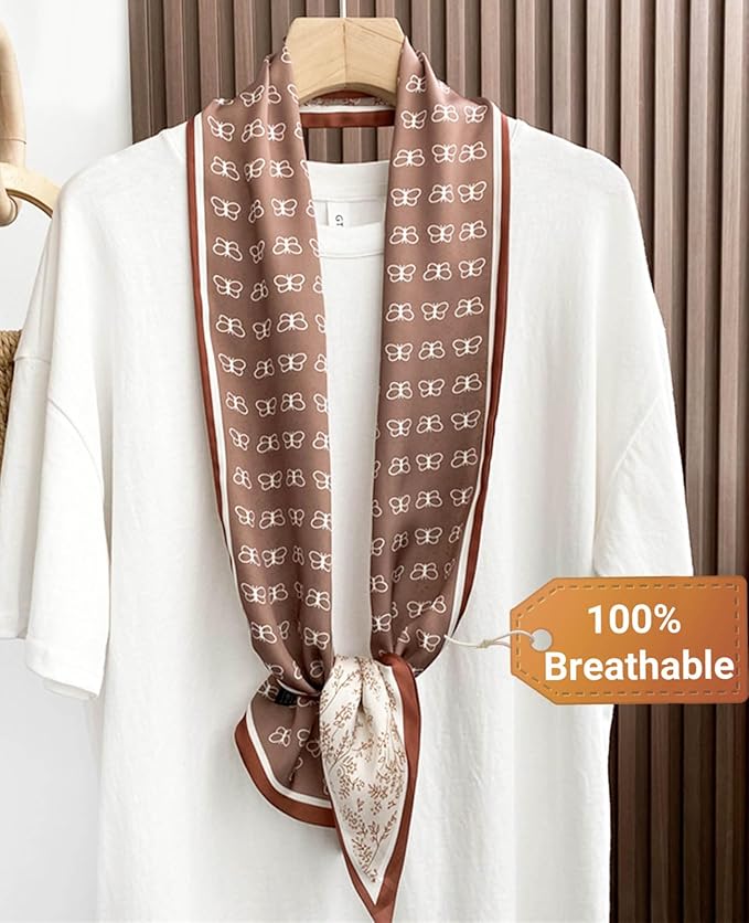 Dailyacc Hair Scarf for Women Fashion Silky Satin Headscarf Wrap Breathable Lightweight Neck Scarves For Handbag
