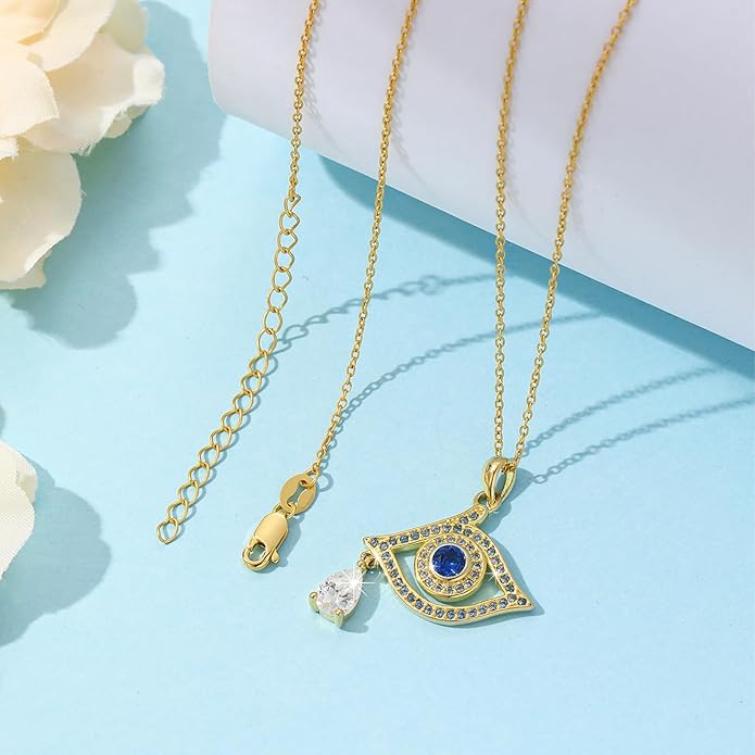 AENEAS Evil Eye Necklace for Women 925 Sterling Silver Necklace Ojo Turco Trendy Jewelry Gifts for Women Wife