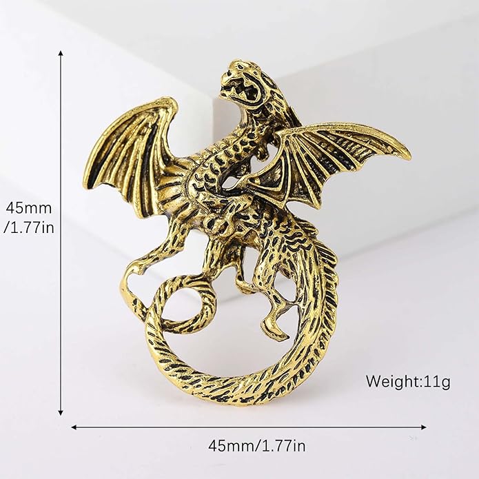 HETICA Vintage Animal Dragon Skull Wolf Crown Lion Brooch for Men Women Suit Tie Dress Lapel Pin Fashion Jewelry