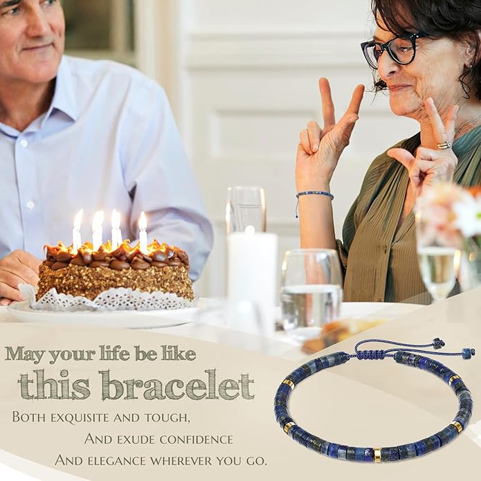 30th 40th 50th 60th 70th 80th Birthday Gifts for Women, Natural Stone Bracelet Birthday Gifts for Mom Daughter Grandma Sister Friends Coworker