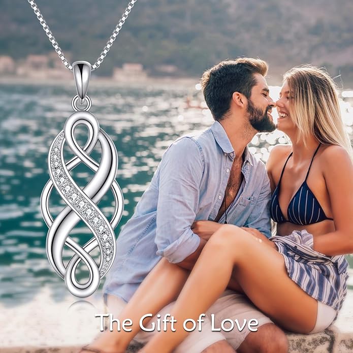 YFN Irish Celtic Knot Created Opal Pendant Necklace Sterling Silver Black Necklaces for Women Men 18"