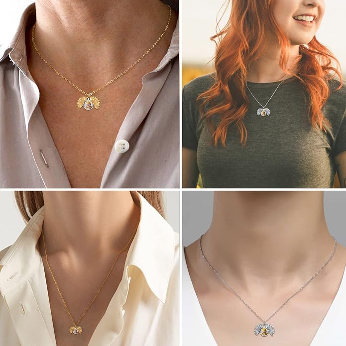 Supcare Locket Necklace That Holds Pictures-Engraved Photo Pendant Custom Jewellery Gifts for Men Women (with Jewellery Gift Box)