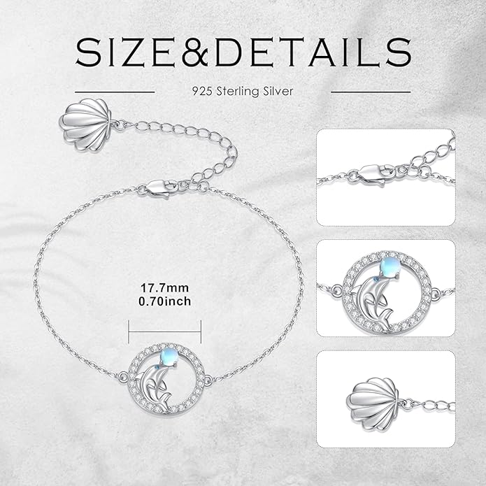 Animal Bracelet for Women 925 Sterling Silver Cat/Dolphin/Turtle/Horse Bracelet Jewelry Gifts