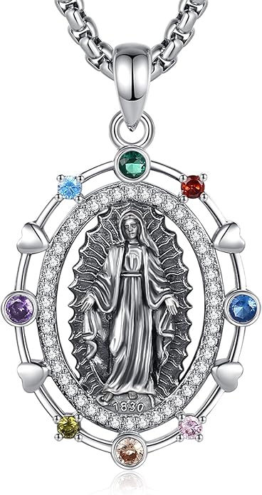 Vito 925 Sterling Silver Saint Necklaces for Women Men, St Michael/Crucifix/Caravaca/St Jude/Virgin Mary Pendant Patron Saint Amulet Medal Religion Jewelry Gift