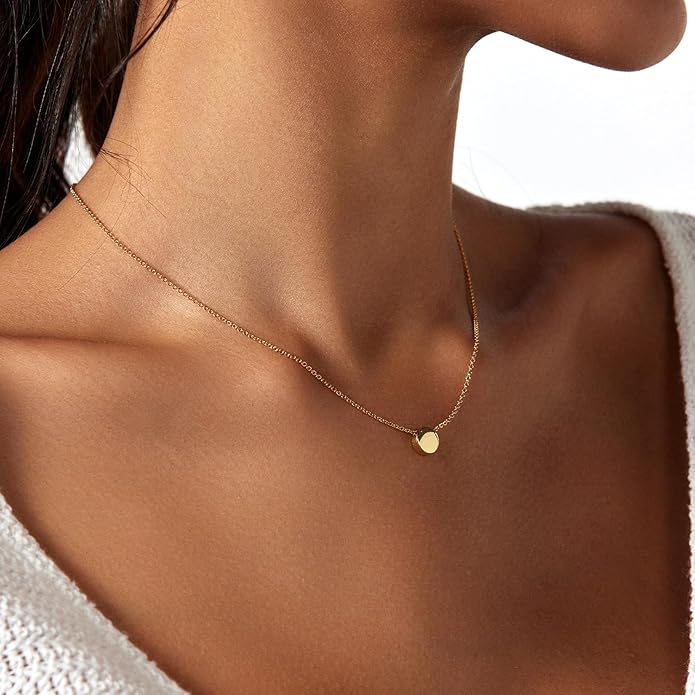 Zeffy Cute Heart Necklace 18k Gold/Silver Plated Tiny Heart Pendant Choker Necklaces Gold Love Heart Chain Necklace for Women Dainty Gold Jewelry Valentines Day Gifts for Women Girls Teen Girls