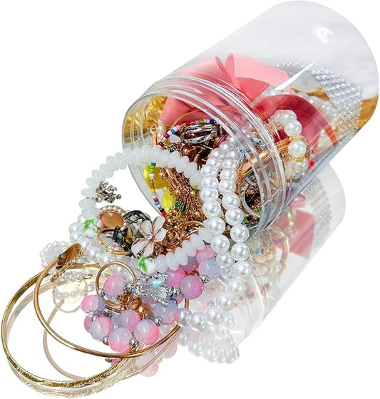 SMUOBT Mystery Jewelry Jar Bundle - 40-45 Piece Surprise Jewelry Box for Women Gift Set (Necklace, Earrings, Rings,Bracelet,Keychain, Hair Clip) - Unique Birthday Gift for Her