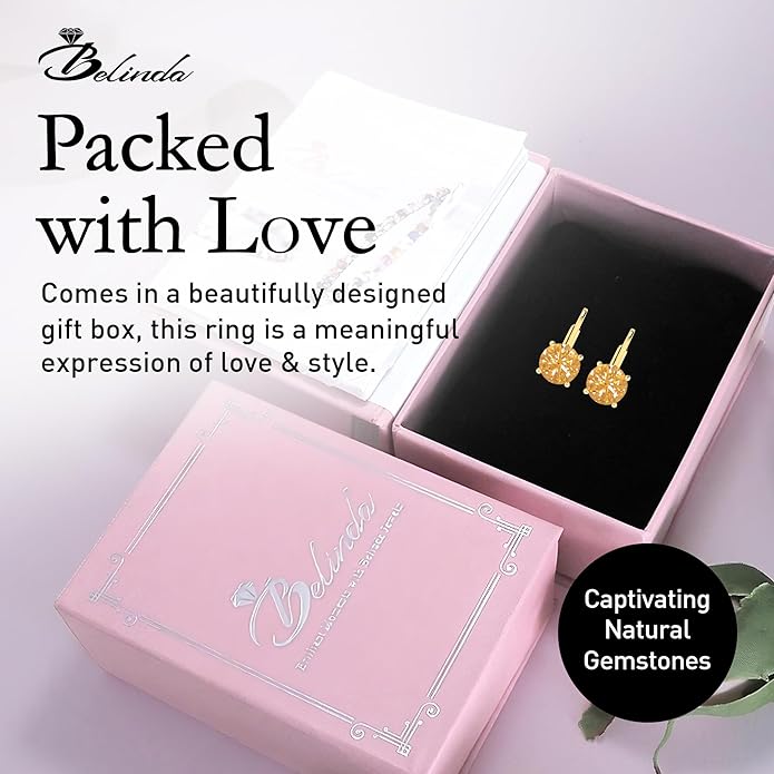 Women’s 14k Solid Gold Drop Dangle Earrings Lever Back Design with Natural Birthstone Gemstones Hypoallergenic Jewelry Collection Ideal Gifts for Wedding Anniversary