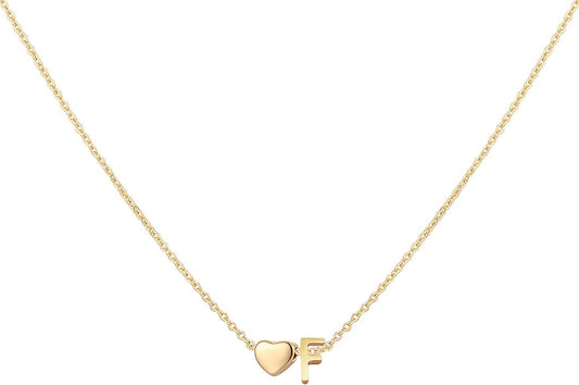 Initial Heart Necklace 18K Gold Plated Stainless Steel Tiny Heart Letter Necklace Personalized Monogram Name Necklace for Women