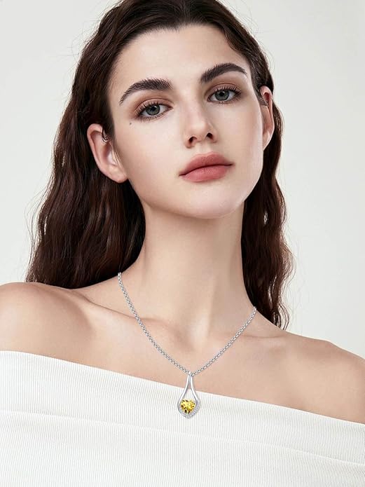 Birthstone Necklaces for Women,18k Yellow/White Gold Plated Forever Love Heart Infinity Pendant Necklace Anniversary Jewelry Christmas Birthday Gifts for Women Her Wife Girlfriend
